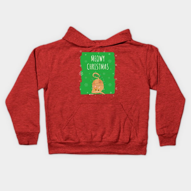 Kitten Christmas Kids Hoodie by MadeBySerif